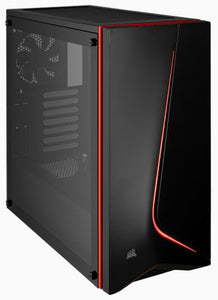 Corsair CC-9011145 carbide series spec-06 Tempered Glass White - dual chamber with intergrated red front lighting , , no psu ( bottom placed psu design )