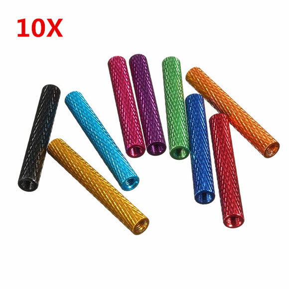 Suleve M3AS9 10Pcs M3 40mm Knurled Standoff Aluminum Alloy Anodized Spacer