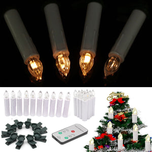 10PCS Flameless Wireless Church LED Candle Night Light with 7Keys Remote Control for Indoor Decor