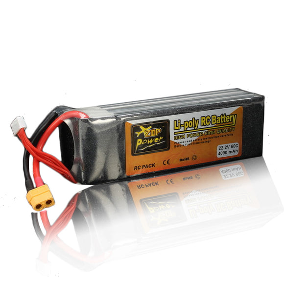 ZOP Power 22.2V 4000mAh 6S 60C Lipo Battery XT60 Plug