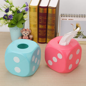 Dice Tissue Box Creative Night Light Shine Facial Paper Storage Box Home Organizer Case