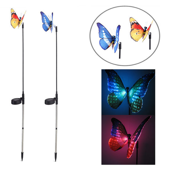 Garden Solar Power Colorful LED Butterfly Light Balcony Courtyard Decoration Lamp