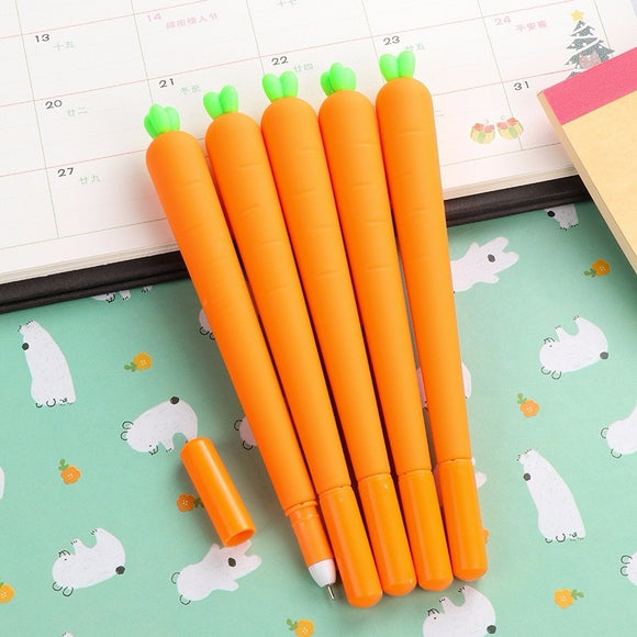 Cute Cartoon Creative Gel Pen Carrot Style Gel Pen 0.5mm Needle Pen Students Stationery Gift