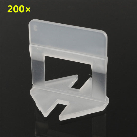 200Pcs 1mm White Ceramic Tile Tiling Accessibility Spacer Plastic Clip