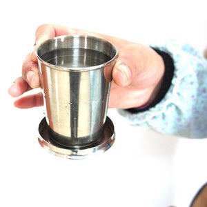 Stainless Steel Collapsible Folding Cup Traveling Outdoor Portable Drinking Cup