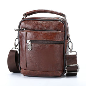 Ekphero Men Cowhide Multi-function Waist Bag Shoulder Crossbody Bag