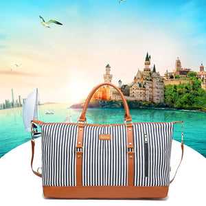 Oxford Travel Bag Stripe Handbag Waterproof Luggage Bag Cross Body Bag Multifunctional Storage Bag