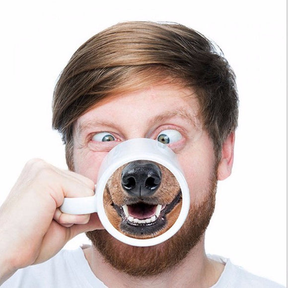 Funny Dog Nose Coffee Tea Mug Creative Pet Doggy Nose Ceramic Water Cup Gift For Friends