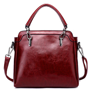 Women Elegant Oil-wax Handbag Shoulder Bag Crossbody Bags