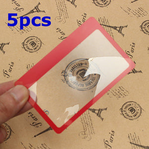 5Pcs 3X Magnification Loupe Lens Mini Credit Card Size