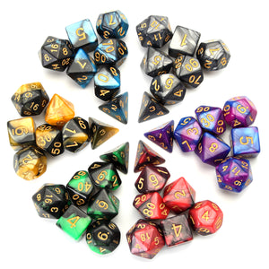 ECUBEE 42 Pcs Polyhedral Dice Double-Color For Role Pliaying Game Dice Set With Bag