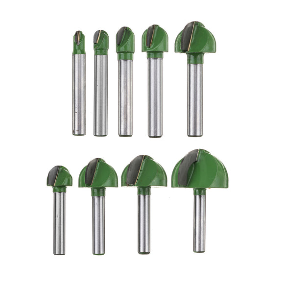 4/5pcs Set 6mm Shank Ball Router Bit Cove Milling Bit Core Solid Carbide End Mill Cutter