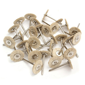 30pcs Soft White Goat Hair Polishing Wheel Brushes Set