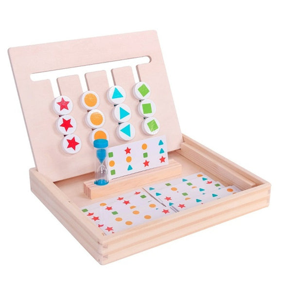 Baby Hand Grab Board Wooden Four-color Kids Puzzle Game Mongolian Early Education Toys Gift