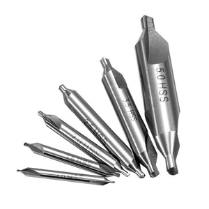 Drillpro 6pcs 1/1.5/2/2.5/3/5mm 60 Degree HSS Center Drill Bits Countersink Drill Bit