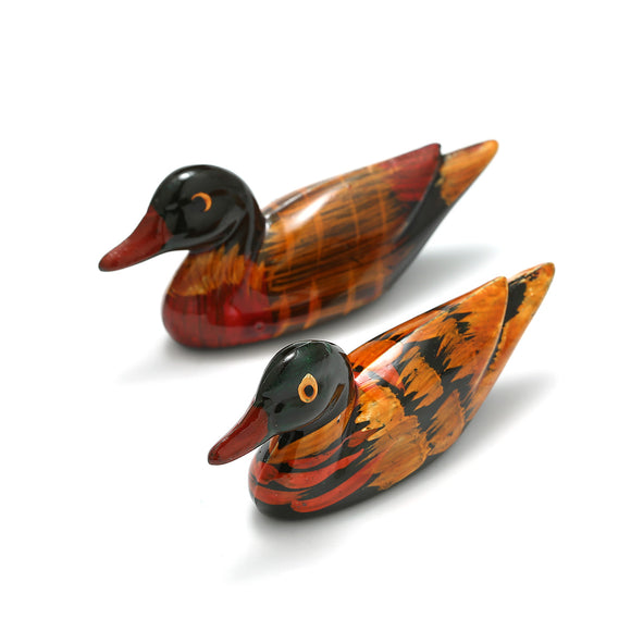 2Pcs Resin Mandarin Ducks Feng Shui Chopstick Holder Home Office Display Decoration