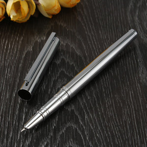 Jinhao 126 Classic Vintage Metal Silver Fine Hooded Nib Water Fountain Pen Gift