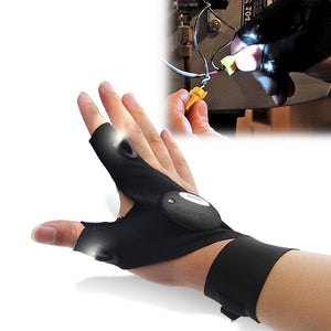 ZANLURE Multifunctional EDC Fishing Fingerless Glove LED Repair Flashlight Survival Outdooors