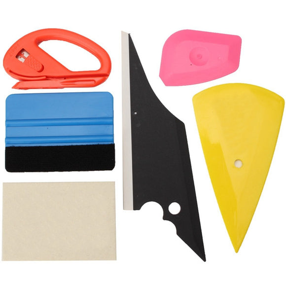 6pcs Window Tinting Tool Glass Vinyl Sticker Scraper Felt Squeegee Cutter