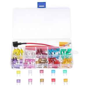 120Pcs Standard Blade Assorted Car Fuse Assortment Kits Sets 3A-40A & Tweezers