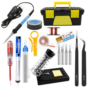 60W 110V 220V Soldering Iron Kit Adjustable Temperature Electrical Welding Solder Tool Set US EU Plug