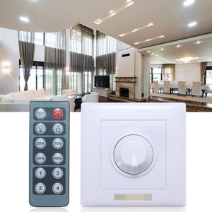 DC12-24V 8A Adjustable Brightness LED Light Dimmer Controller + 12 Key IR Remote