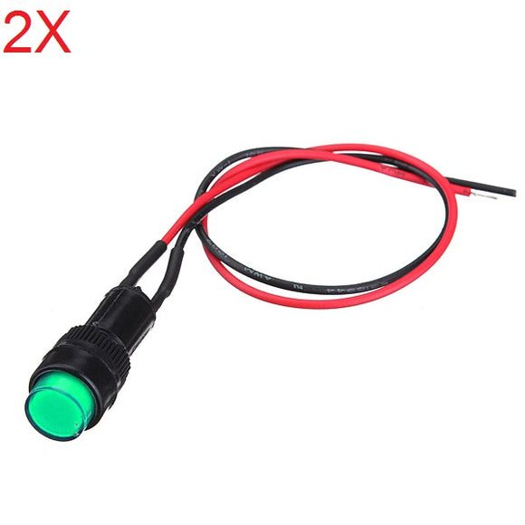 2X10mm Universal LED Indicator Dash Panel Warning Light Lamp