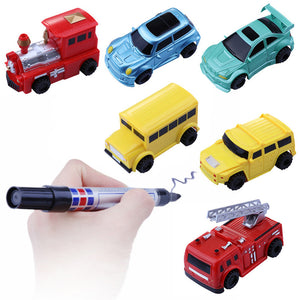 Christmas Mini Automatic Induction Magic Truck Car Line Following With Pen Kids Children Gift Toys