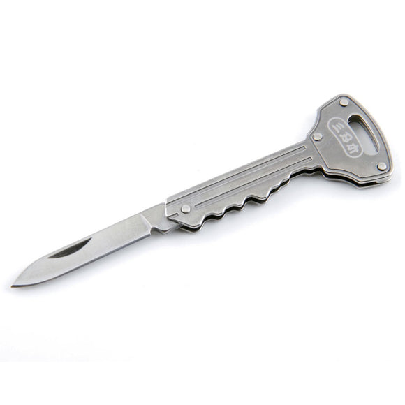 Sanrenmu GJ018X1 Portable Multifunctional Stainless Steel Survival Folding Knife Key Shaped Keychain