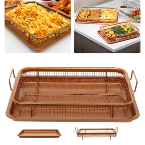 BBQ Picnic Stainless Steel Oven Grill Healthier Cook Bacon Drip Rack Tray With Pan