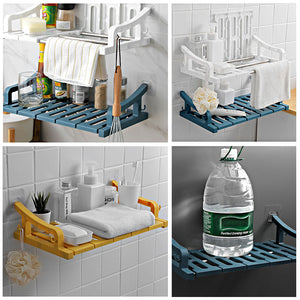 Suction Wall Mount Storage Rack Holder Shelves Bathroom Kitchen Organizer Shower Shelf