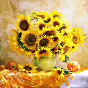5D Diamond Decorations Flowers Colorful Sunflower Painting DIY Crystal Square Paintings