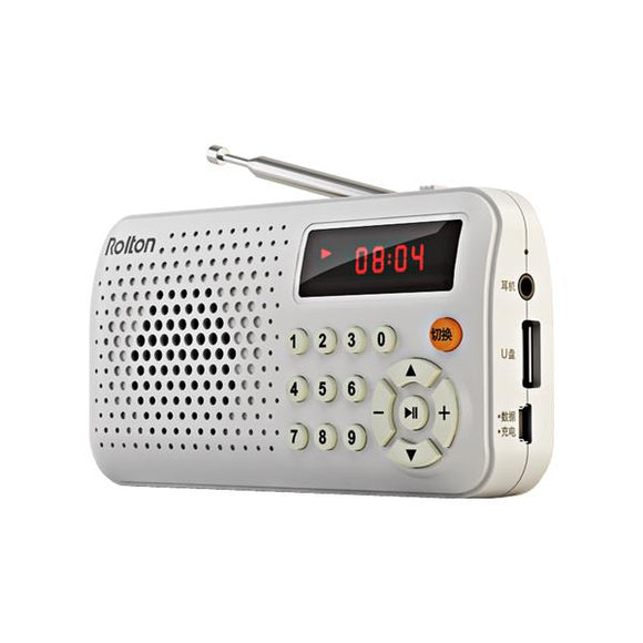 Rolton T30 Portable Mini FM Radio Speaker Music Player TF Card USB With LED Display