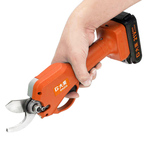 DAGO 21V 40mm Rechargeable Electric Pruning Shears Cordless Secateur Branch Cutter Battery Pruning Shears Electric Tree Branches Cutter