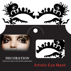 Ghost Witch Spider Halloween Eye Tattoo Sticker Squishy Lace Fretwork Papercut Masquerade