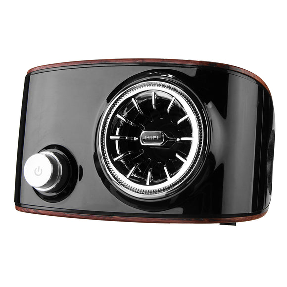 SENBOWE I9 Touch Control Bluetooth 360 Degree Rotating Wood Grain Wireless FM Radio Alarm Speaker