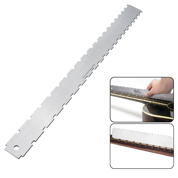 Guitar Bass Fingerboard Fret Blade Ruler Tools Horizontal Neck Notched Curvature Gap Measuring