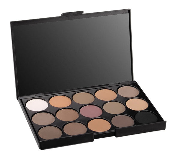 Professional 15 Colors Smoked Eyeshadow Palette Warm Matte Shimmer Makeup Cosmetic Portable