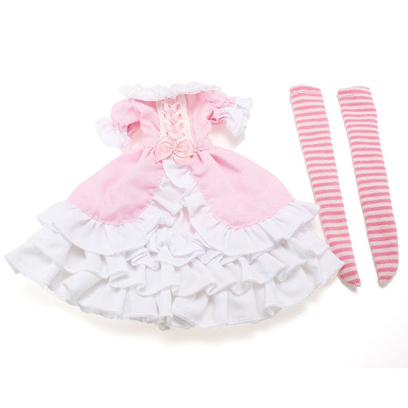 BBGirl 30cm 35cm BJD Doll Dress Pink Bowknot Party Fashion Clothes DIY Accessories Toy