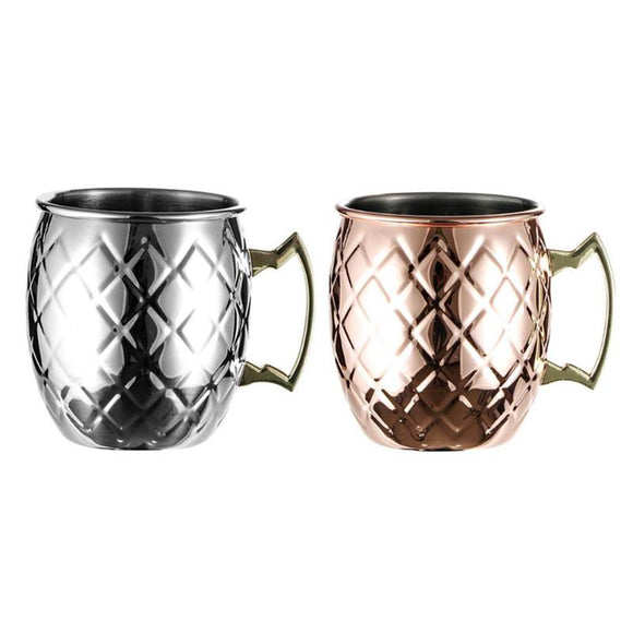 Stainless Steel Copper Plated Mug Cup Coffee Tea Shop Desktop Water Bottle Ice Container