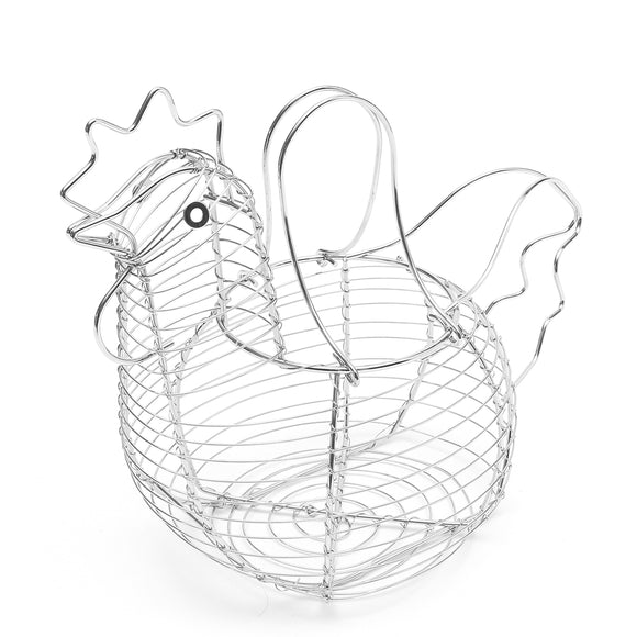 Chicken Egg Basket Steel Wire Egg Fruit Collecting Storage Basket Holder Rack