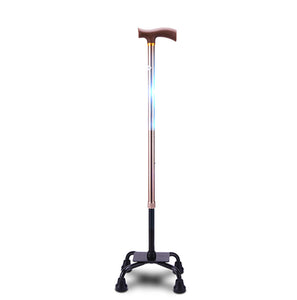 Quad Cane Small Base Aluminum Adjuatable Mobility Lightweight Disability Safety Walking Aid Stick