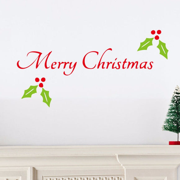 Colorful Merry Christmas Words PVC Xmas Removable DIY Wall Sticker home Decor