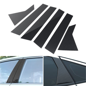 6PCS Set Window Pillar Posts Stickers Trim For Honda Civic Sedan 2016-2018 Carbon