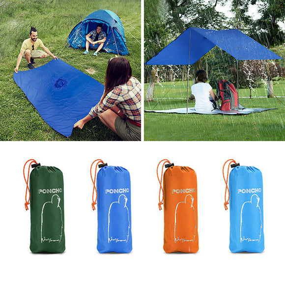 KCASA KC-RC042 3 in 1 Travel Waterproof Poncho Outdooors Rain Coat Shelter Camping Mat