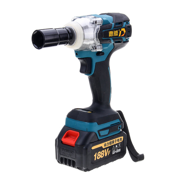 188VF 6000mAh 380Nm Cordless Brushless Electric Impact Wrench One Li-Ion Battery One Charger