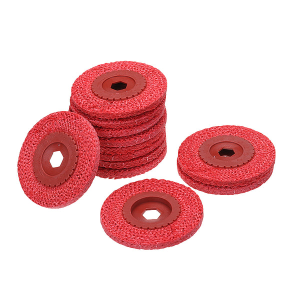 12pcs 4 Inch Red Rough Hemp Rope Abrasive Flap Disc 100x16mm Polishing Wheel