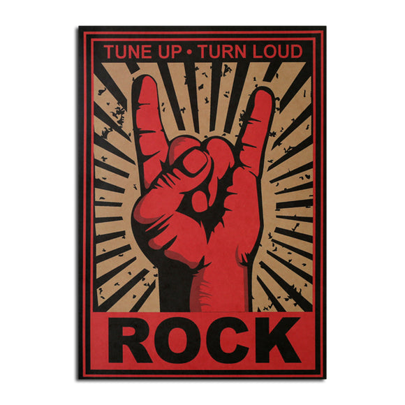 Rock Poster Kraft Paper Wall Poster Sticker DIY Wall Art 21 inch X 14 inch