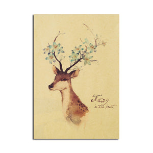 Deer Poster A Style Kraft Paper Wall Poster DIY Wall Art 21 inch X 14 inch