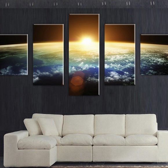 5  Cascade Sunset Space  Canvas Wall Painting Picture Home Decoration Without Frame Including Instal